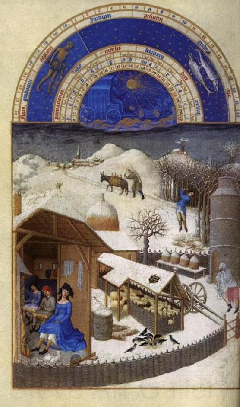 LIMBOURG brothers Les trs riches heures du Duc de Berry: Fevrier (February) sef